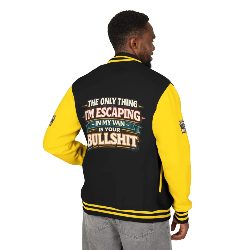 Unisex Heavyweight Letterman Jacket — "The Only Thing I´m Escaping" Design F**K-Line