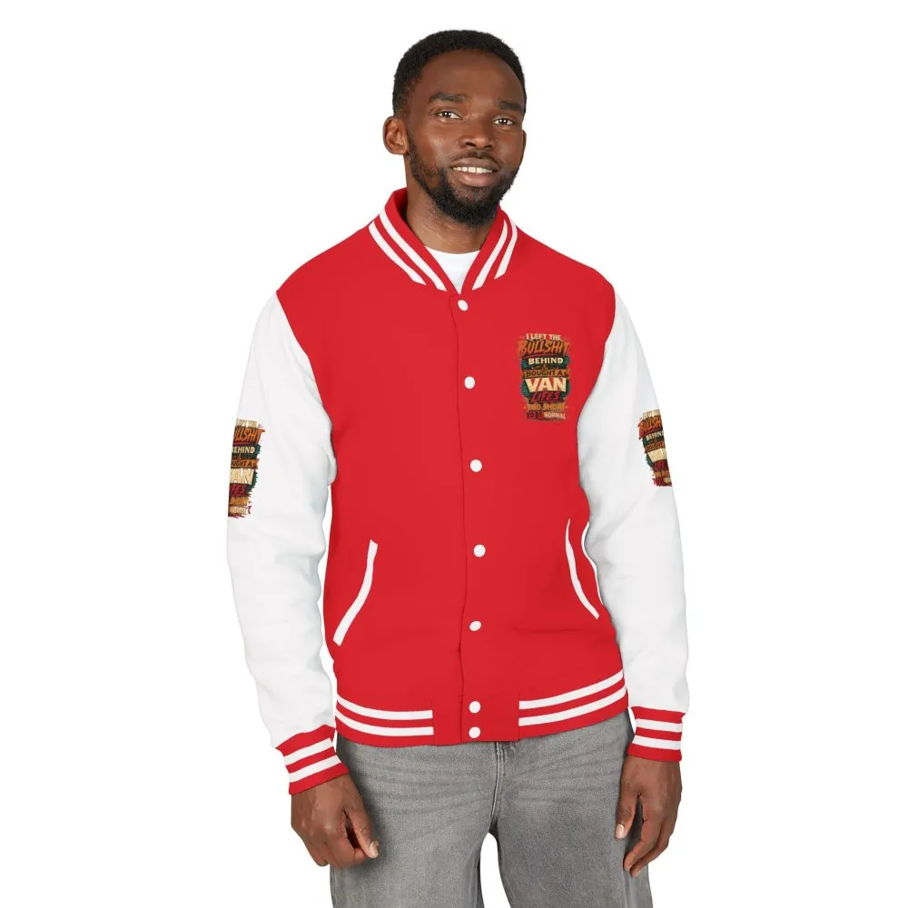 Unisex Heavyweight Letterman Jacket — "I Left The Bullshit" Design F**K-Line