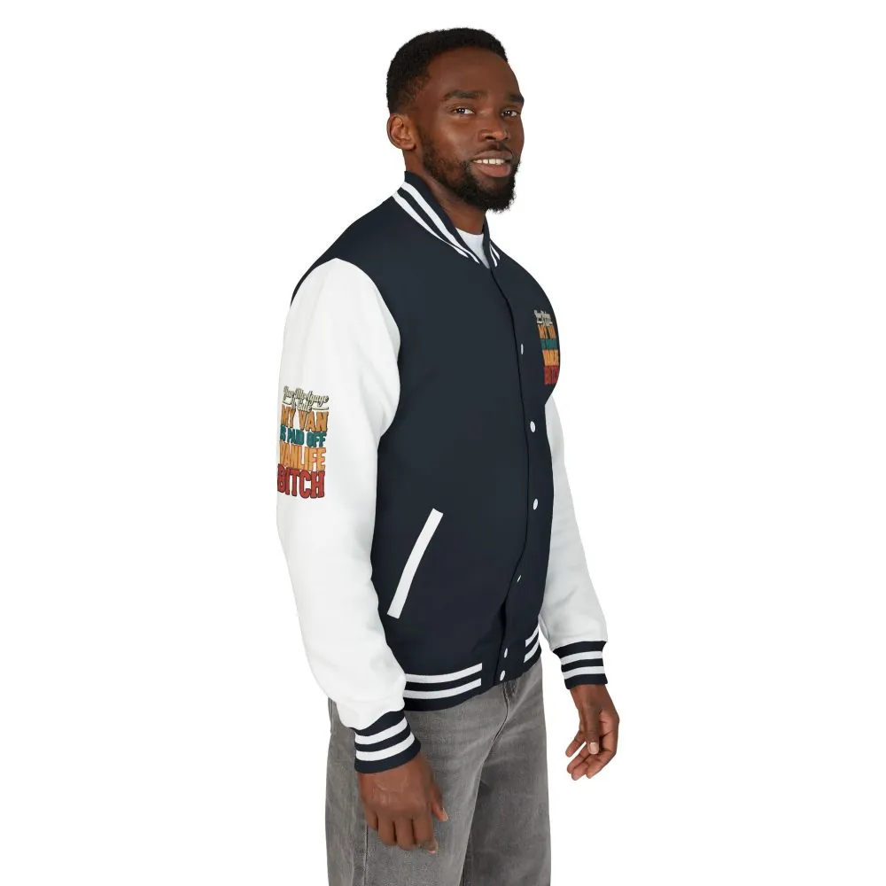 Unisex Heavyweight Letterman Jacket — "Your Mortgage Is Cute" Design F**K-Line