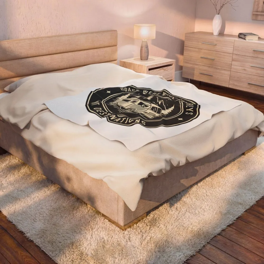8991142811872216531_2048.jpeg Velveteen Blanket — "Roads Were Made for Journeys Not Destinations" Camper Throw