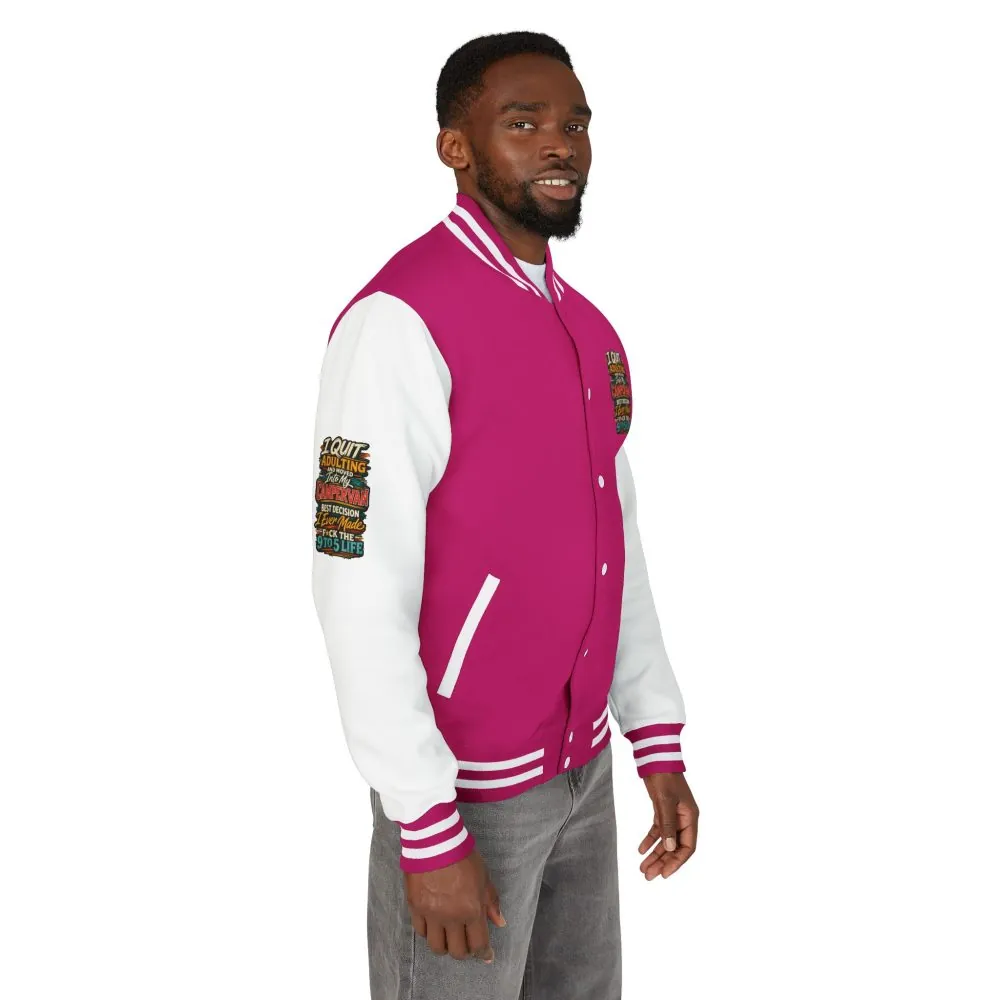 Unisex Heavyweight Letterman Jacket — "I Quit Adulting" Design F**K-Line
