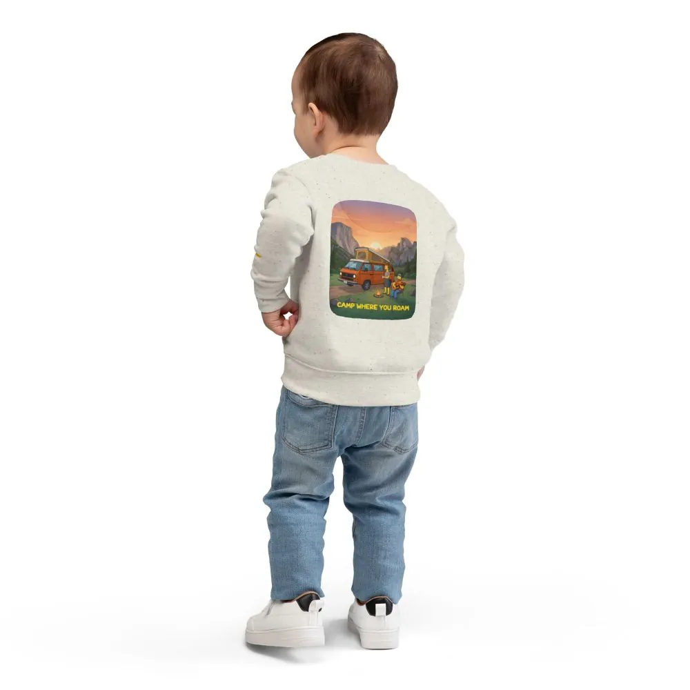 9078445451891933020_2048.jpeg Toddler Sweatshirt - "Camp Where You Roam" (Design Sitcom-Line)