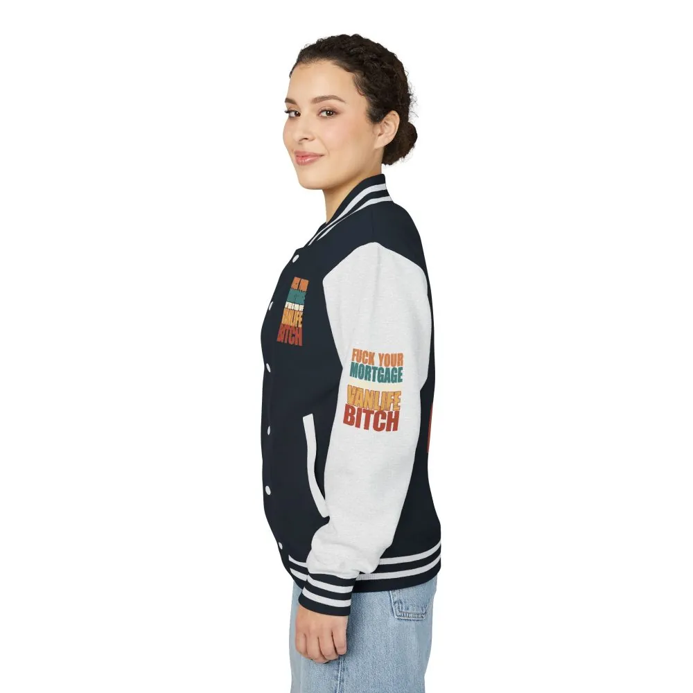 Unisex Heavyweight Letterman Jacket — "Fuck Your Mortgage" Design F**K-Line