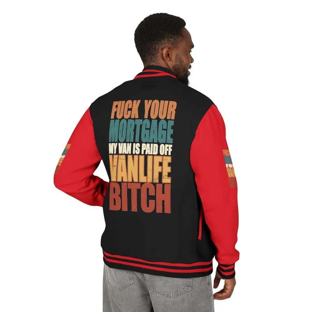Unisex Heavyweight Letterman Jacket — "Fuck Your Mortgage" Design F**K-Line