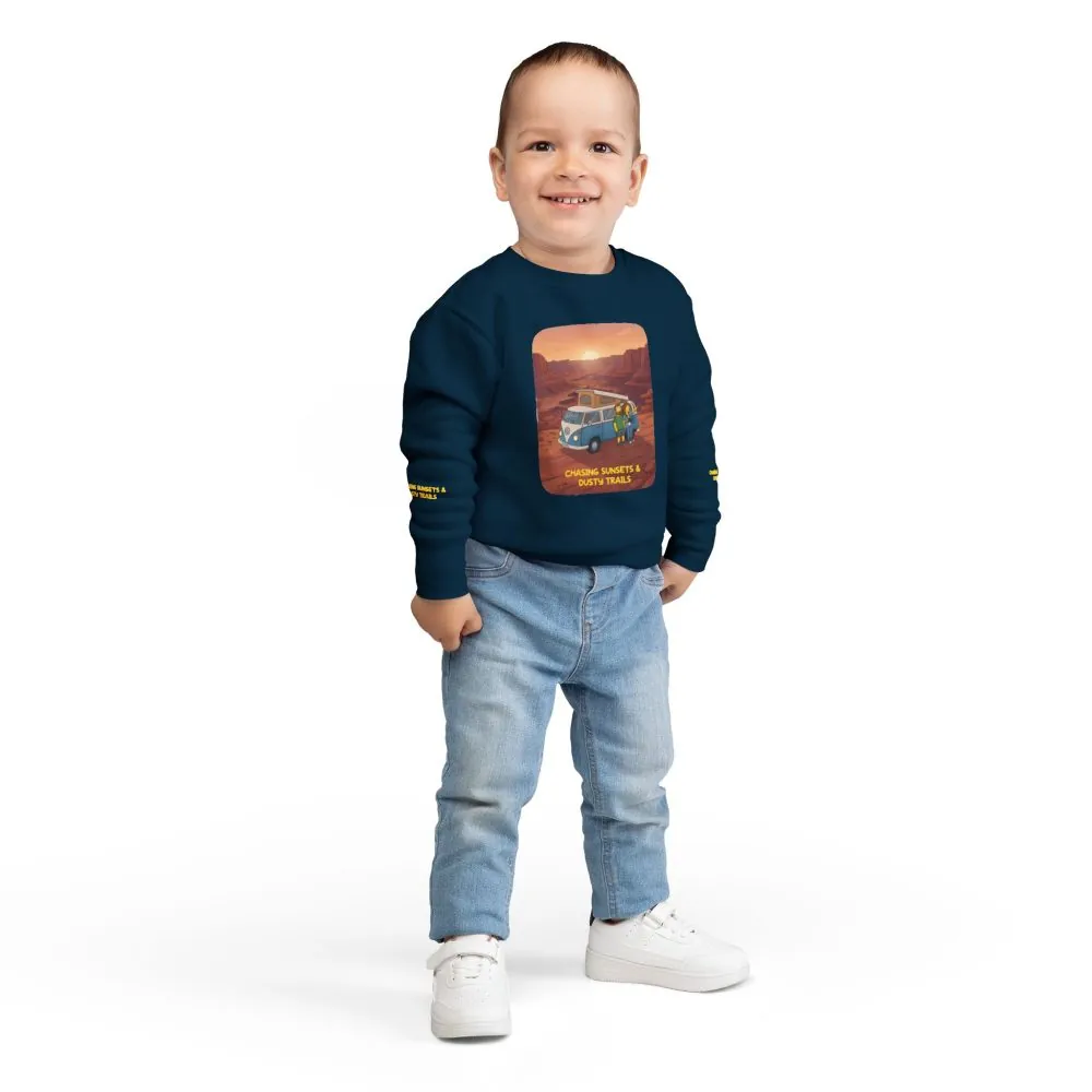 Toddler Sweatshirt - "Chasing Sunsets And Dusty Trails" (Design Sitcom-Line)