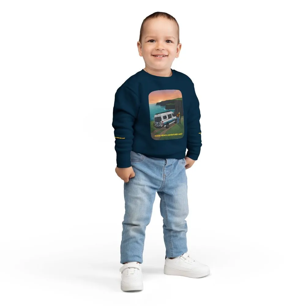 9966748863257418274_2048.jpeg Toddler Sweatshirt - "Ocean Views-Adventures Awaits" (Design Sitcom-Line)