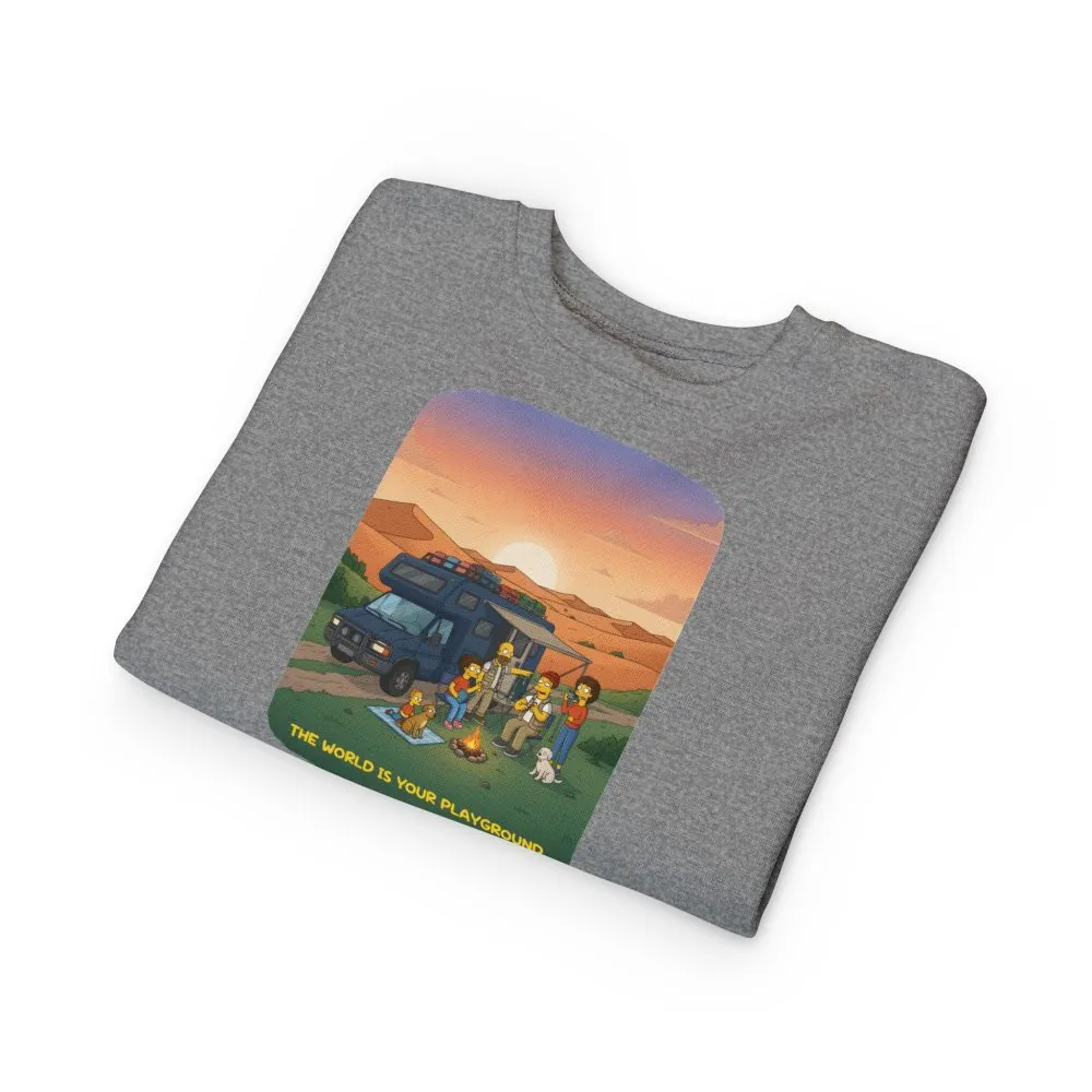 9969710584648216366_2048.jpeg Toddler Sweatshirt - "The World Is Your playground" (Design Sitcom-Line)