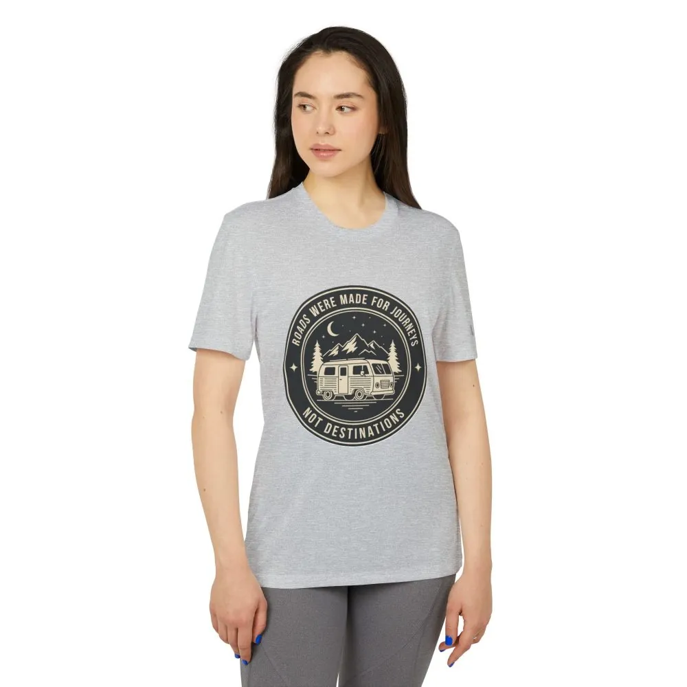 10006375088629839042_2048.jpeg T-Shirt(Adidas) — 'ROAD WHERE MADE FOR JOURNEYS-NOT DESTINATIONS' (font + back printed) Brand Adidas