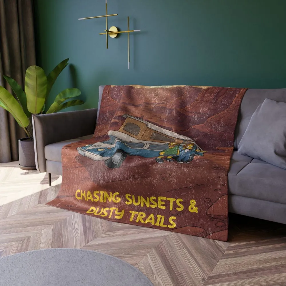 10012740903839151419_2048.jpeg Crushed Velvet Blanket —"Chasing Sunsets And Dusty Trails" Design Sitcom-Line (Campervan)