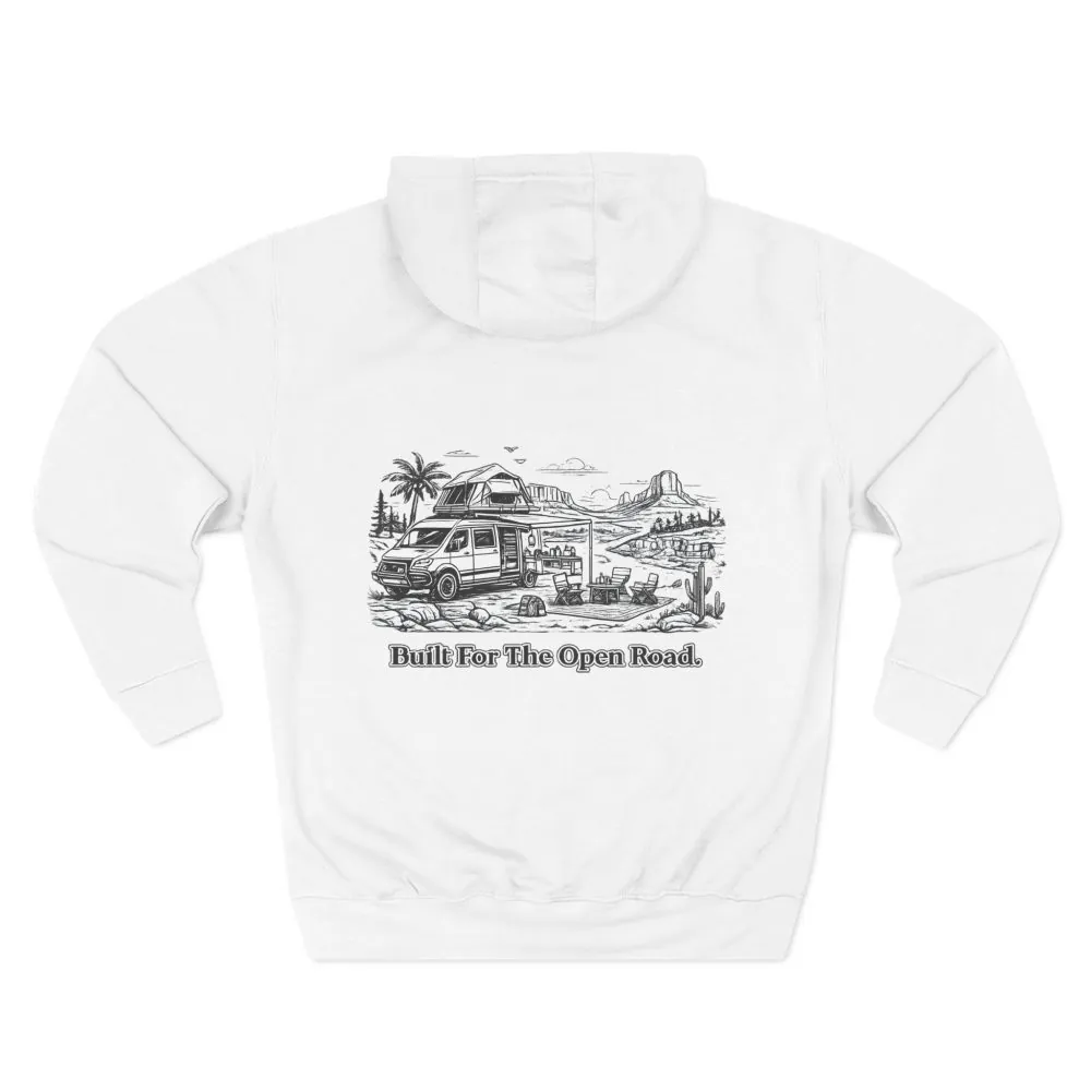 10014186974048213637_2048.jpeg Three-Panel Fleece Hoodie - "Built For The Open Road" Design Minimal-Line