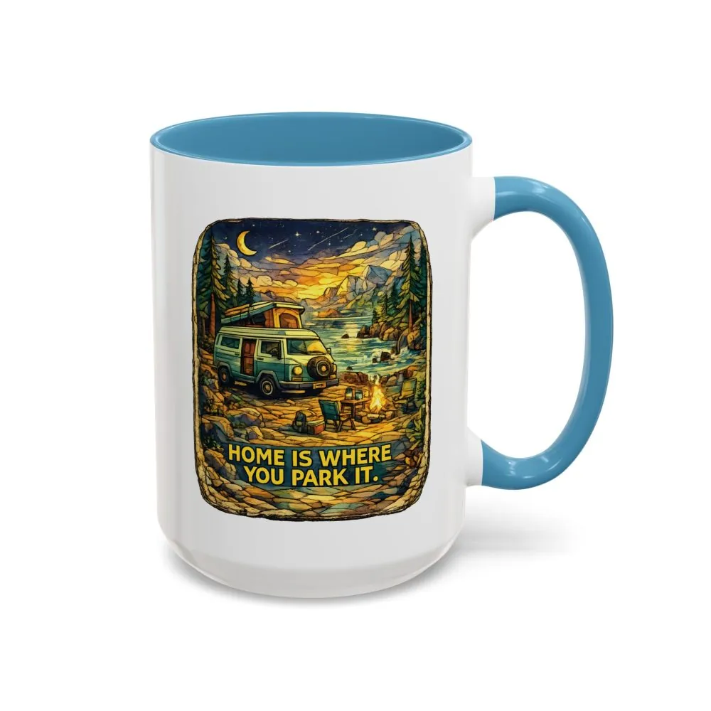 10017775307219285565_2048.jpeg Accent Coffee Mug (11, 15oz) — "Home Is Where You Park It" Design Cubic-Line