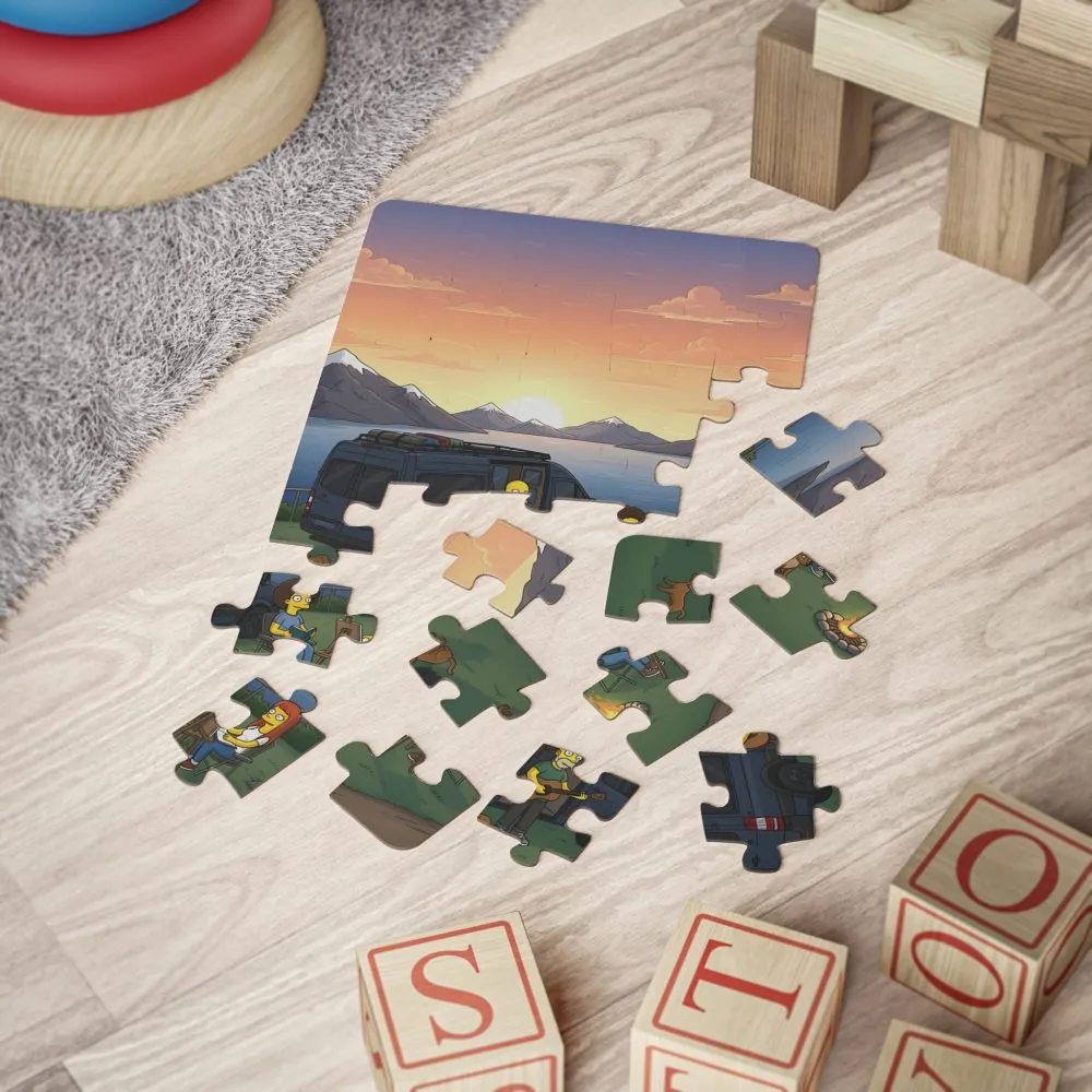 Kids' 30‑Piece Camping Puzzle — Family Van Camping Scene