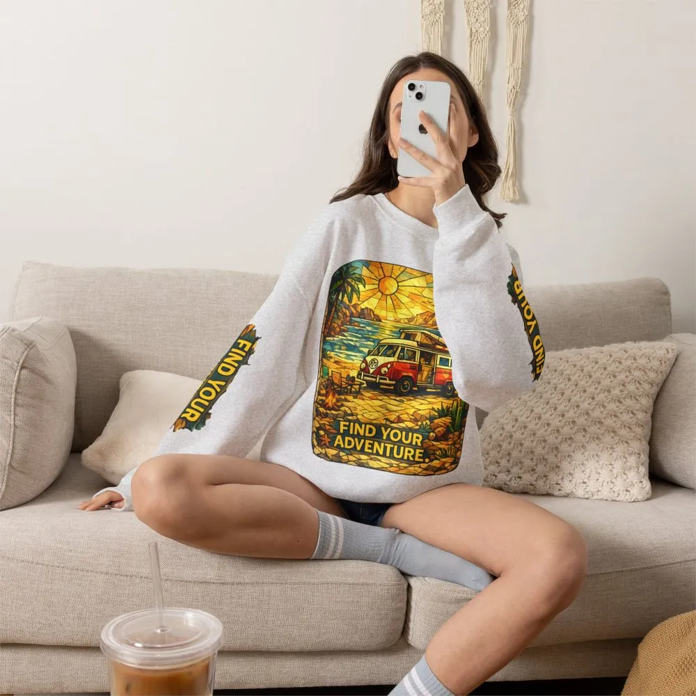 10021689372197331234_2048.jpeg Unisex Heavy Blend™ Crewneck Sweatshirt — "Find Your Adventure" Design Cubic-Line