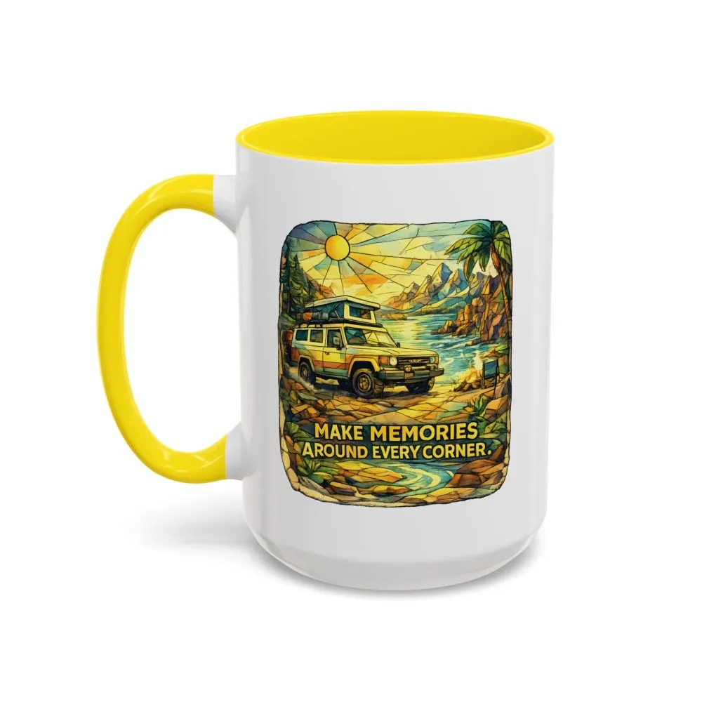 1002788096839234977_2048.jpeg Accent Coffee Mug (11, 15oz) — "Make Memories Around Every Corner" Design Cubic-Line