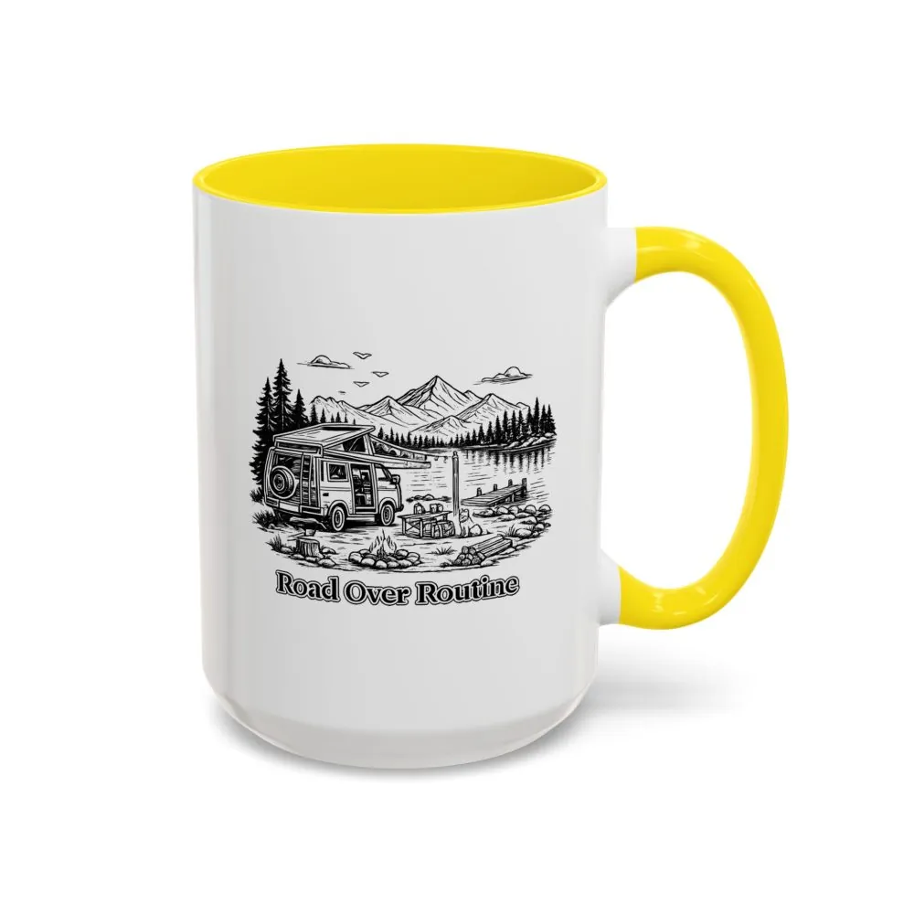 10044810798577857463_2048.jpeg Accent Coffee Mug (11, 15oz) — "Road Over Routine" Design Minimal-Line