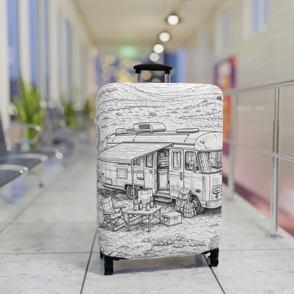 10057074182684317219_2048.jpeg Luggage Cover — Adventure Camper Sketch Travel Suitcase