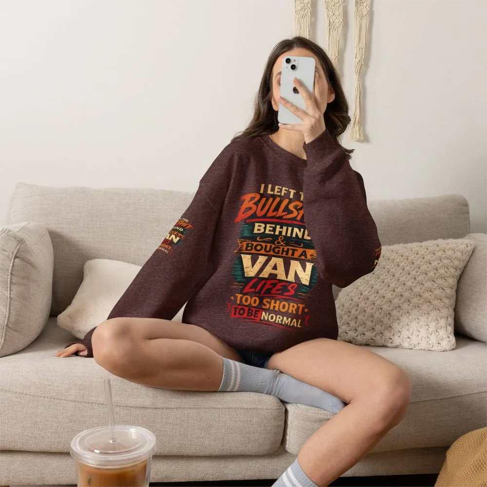 Unisex Heavy Blend™ Crewneck Sweatshirt — "I Left The Bullshit" Design F**K-Line
