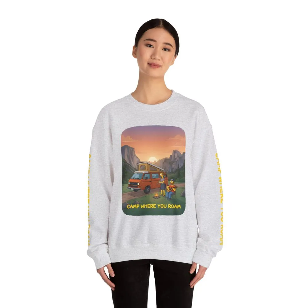 10061413351469834416_2048.jpeg Unisex Heavy Blend™ Crewneck Sweatshirt — "Camp Where You Roam" Design Sitcom-Line