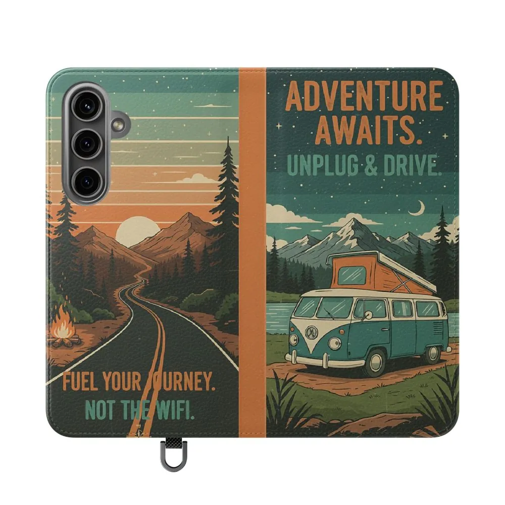10062668201202160233_2048.jpeg Flip Phone Case — "Adventure Awaits Unplug & Drive" Wallet Case