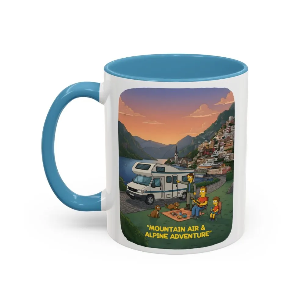 Accent Coffee Mug (11, 15oz) — "Mountain Air-Alpine Adventure" Design Sitcom-Line