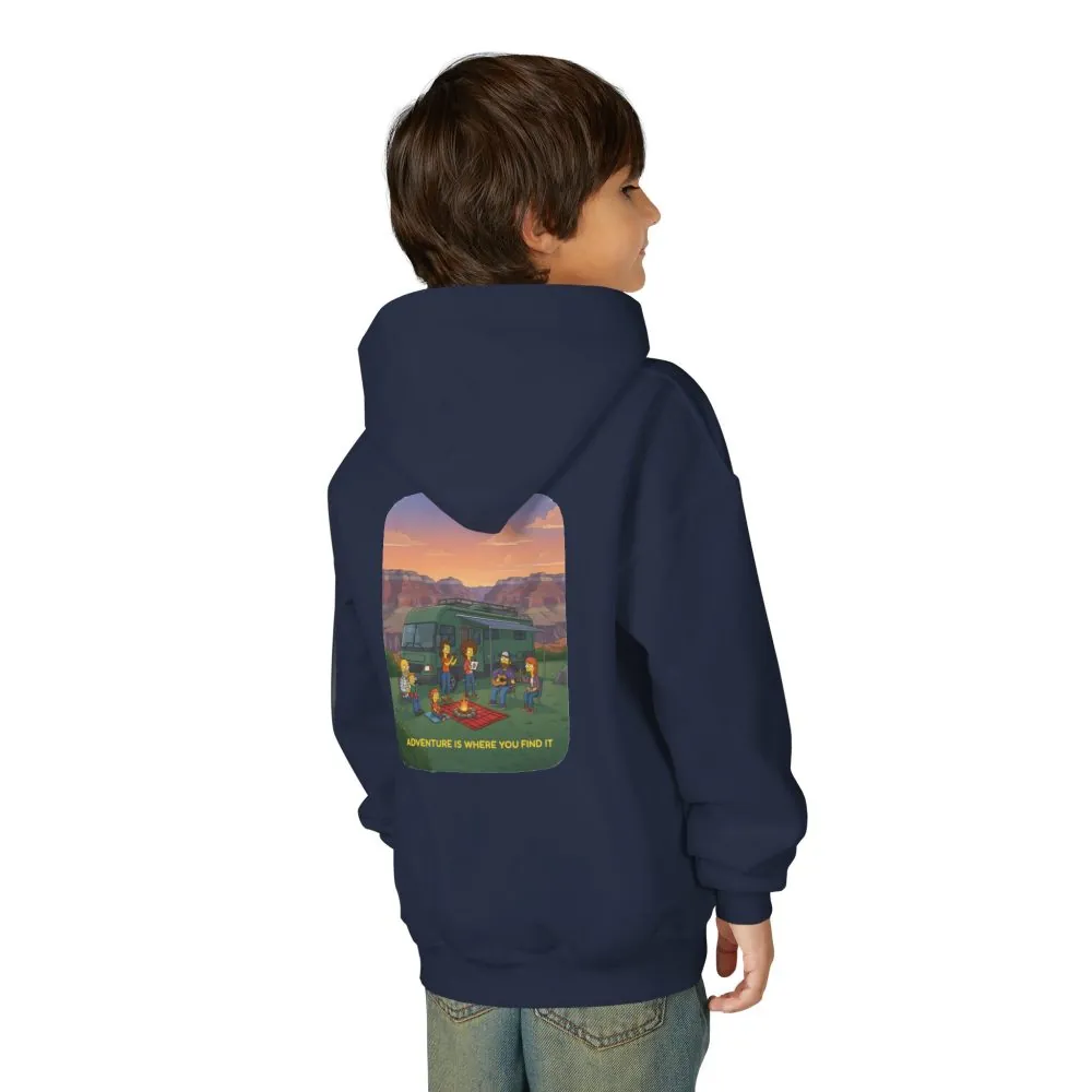 10079162098529727597_2048.jpeg Youth Hoodie(Gildan) – "Adventure Is Where You Find It" (Design Sitcom-Line)