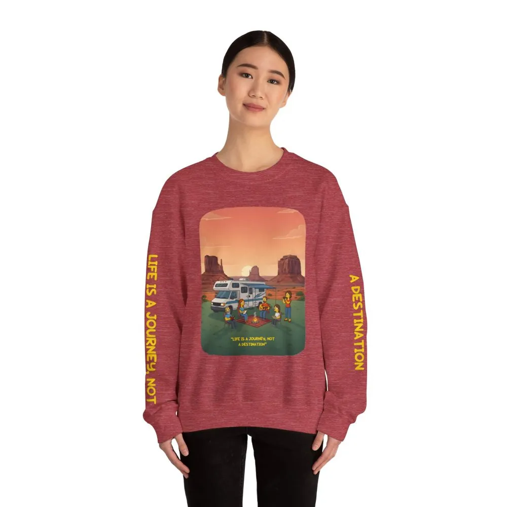 10080124313758306293_2048.jpeg Unisex Heavy Blend™ Crewneck Sweatshirt — "Life Is A Journey-Not A Destination" Design Sitcom-Line