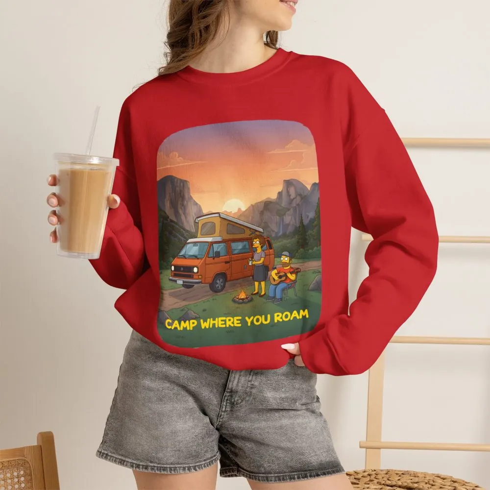 10095150376950833737_2048.jpeg Unisex Heavy Blend™ Crewneck Sweatshirt — "Camp Where You Roam" Design Sitcom-Line