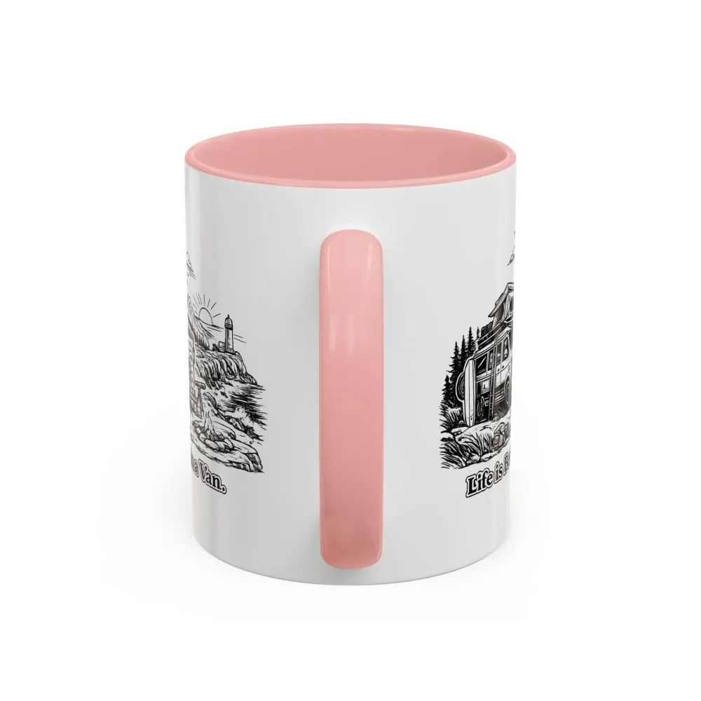 Accent Coffee Mug (11, 15oz) — "Life Is Better In A Van" Design Minimal-Line
