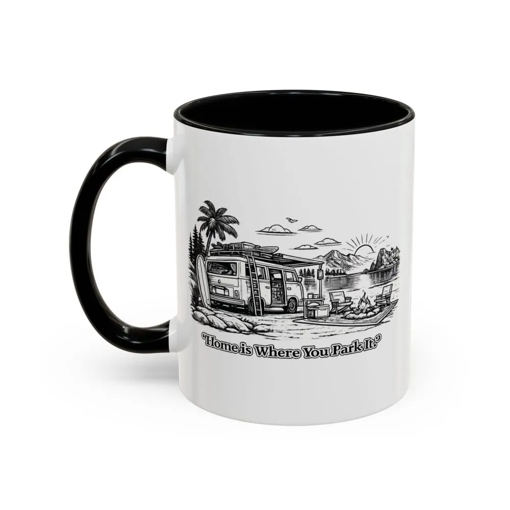 10113889015319663425_2048.jpeg Accent Coffee Mug (11, 15oz) — "Home Is Where You Park It" Design Minimal-Line