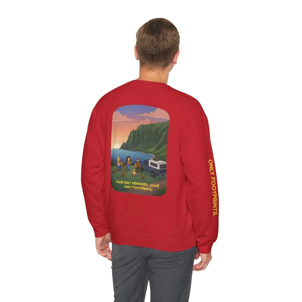 10134970623731460467_2048.jpeg Unisex Heavy Blend™ Crewneck Sweatshirt — "Take Only Memories-Leave Only Footprints" Design Sitcom-Line