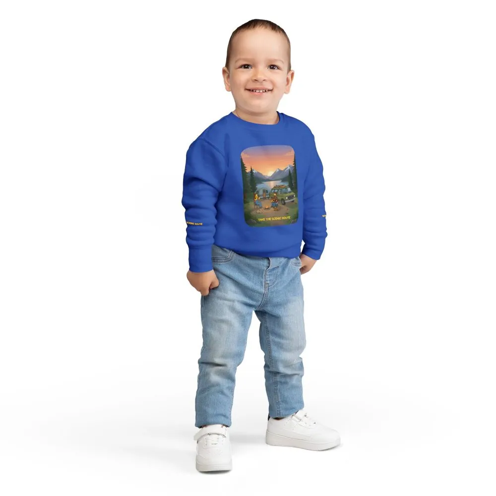 10144485609923892190_2048.jpeg Toddler Sweatshirt - "Take The Scenic Route" (Design Sitcom-Line)
