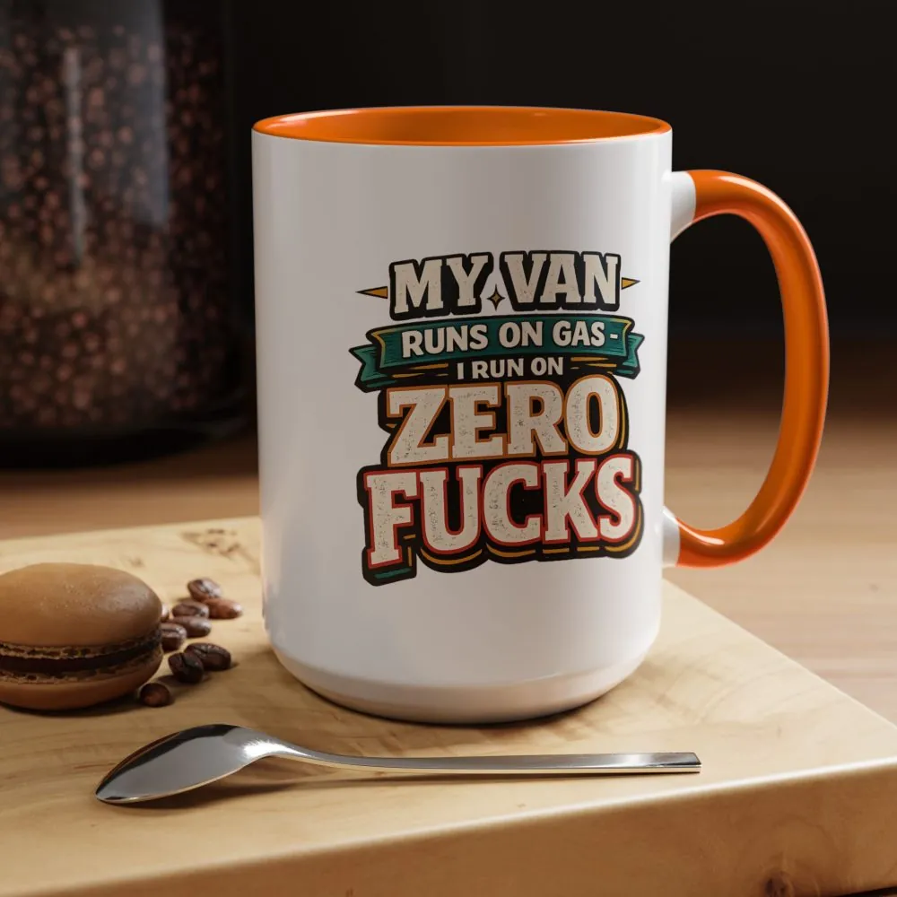 Accent Coffee Mug (11, 15oz) — "My Van Runs On Gas" Design F**K-Line