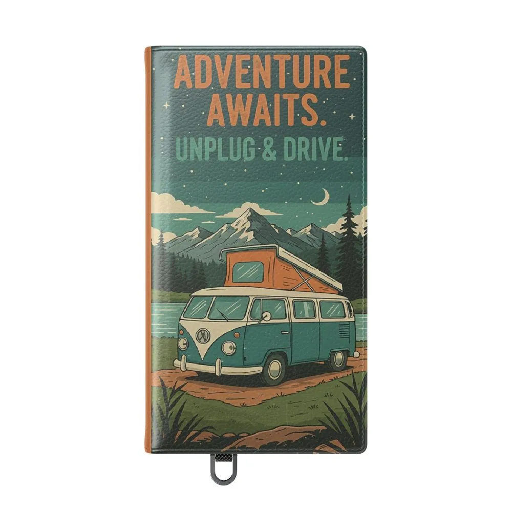 10180161110748131832_2048.jpeg Flip Phone Case — "Adventure Awaits Unplug & Drive" Wallet Case