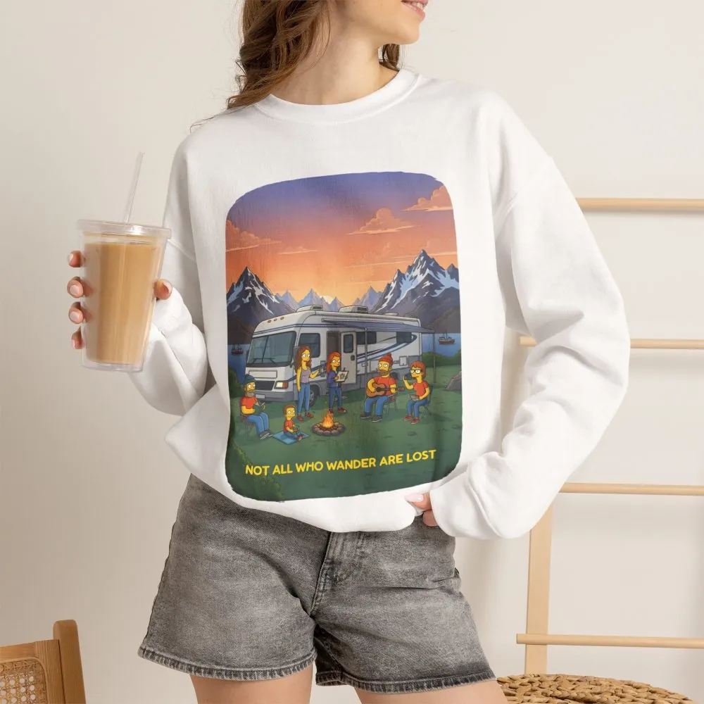 1018262103974628187_2048.jpeg Unisex Heavy Blend™ Crewneck Sweatshirt — "Not All Who Wander Are Lost" Design Sitcom-Line