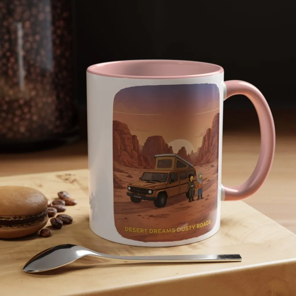 Accent Coffee Mug (11, 15oz) — "Desert Dreams Dusty Roads" Design Sitcom-Line
