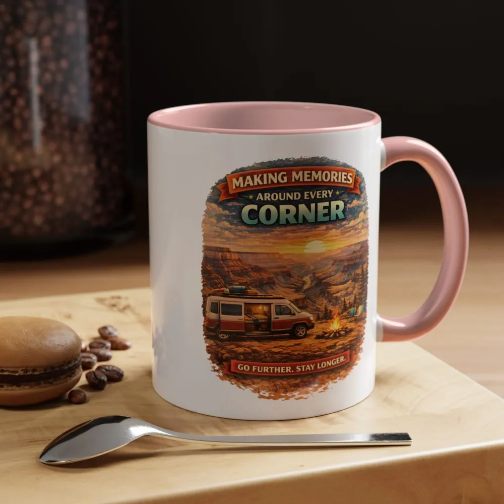 Accent Coffee Mug (11, 15oz) — "Making Memories Around Every Corner" Design Scenic-Line