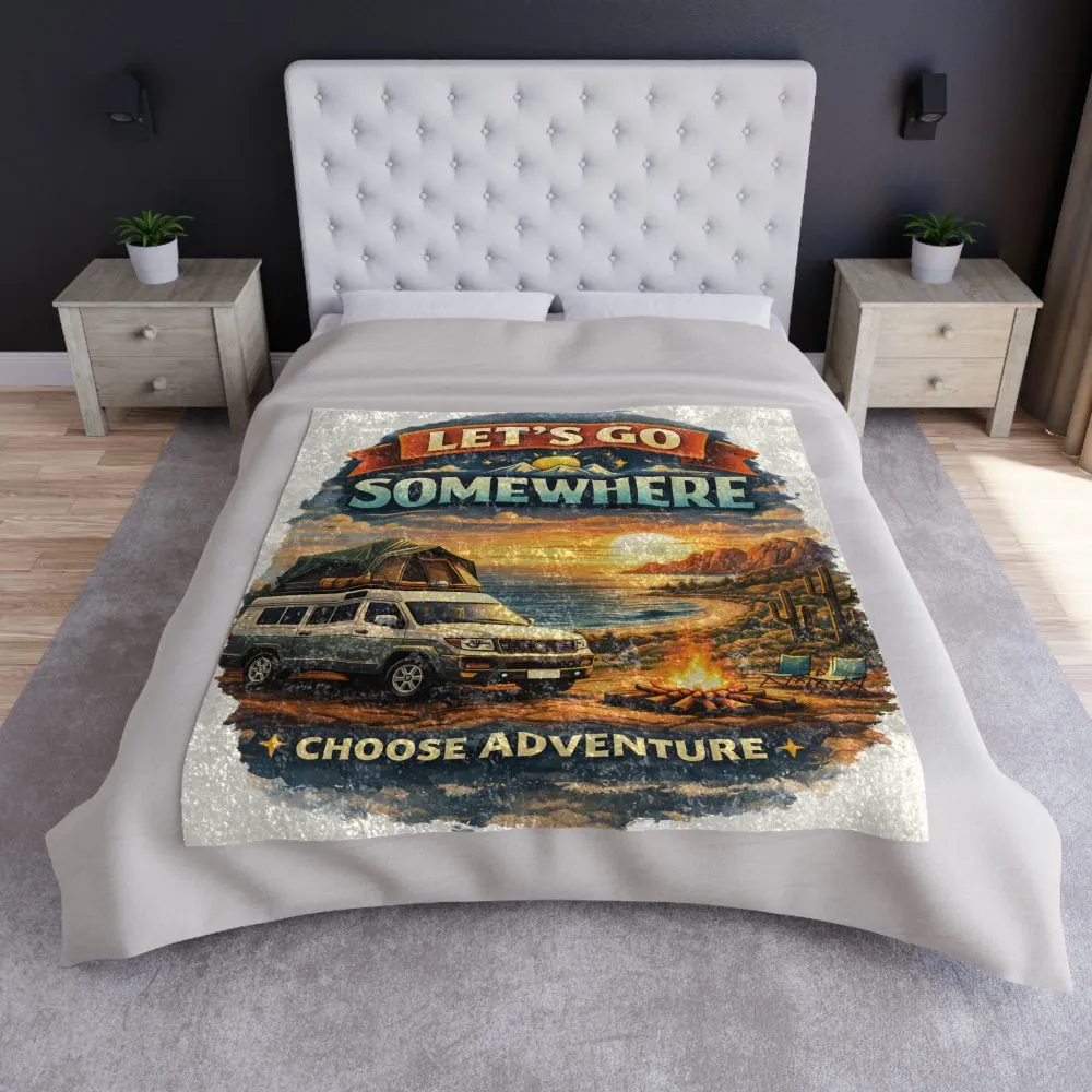 10221064457260877676_2048.jpeg Crushed Velvet Blanket —"Lets Go Somewhere" Design Scenic-Line (Campervan)