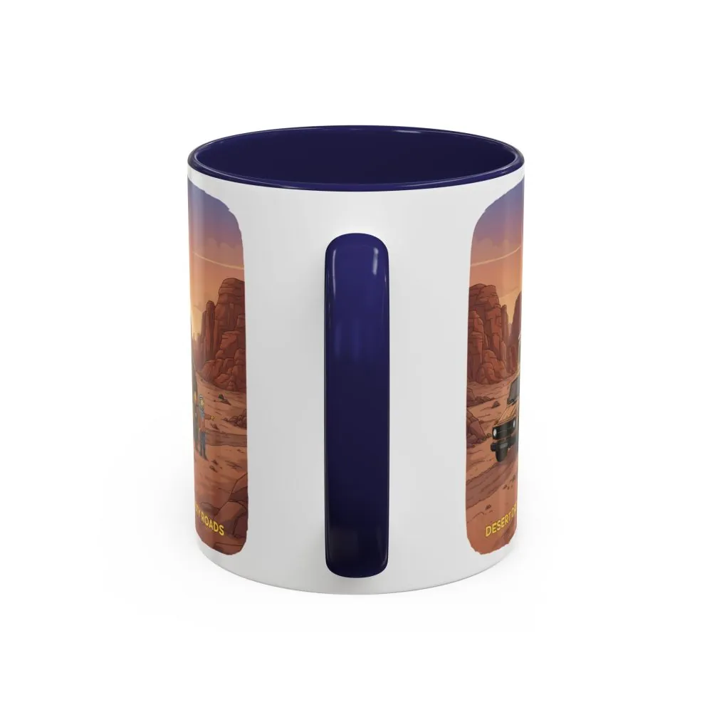 Accent Coffee Mug (11, 15oz) — "Desert Dreams Dusty Roads" Design Sitcom-Line