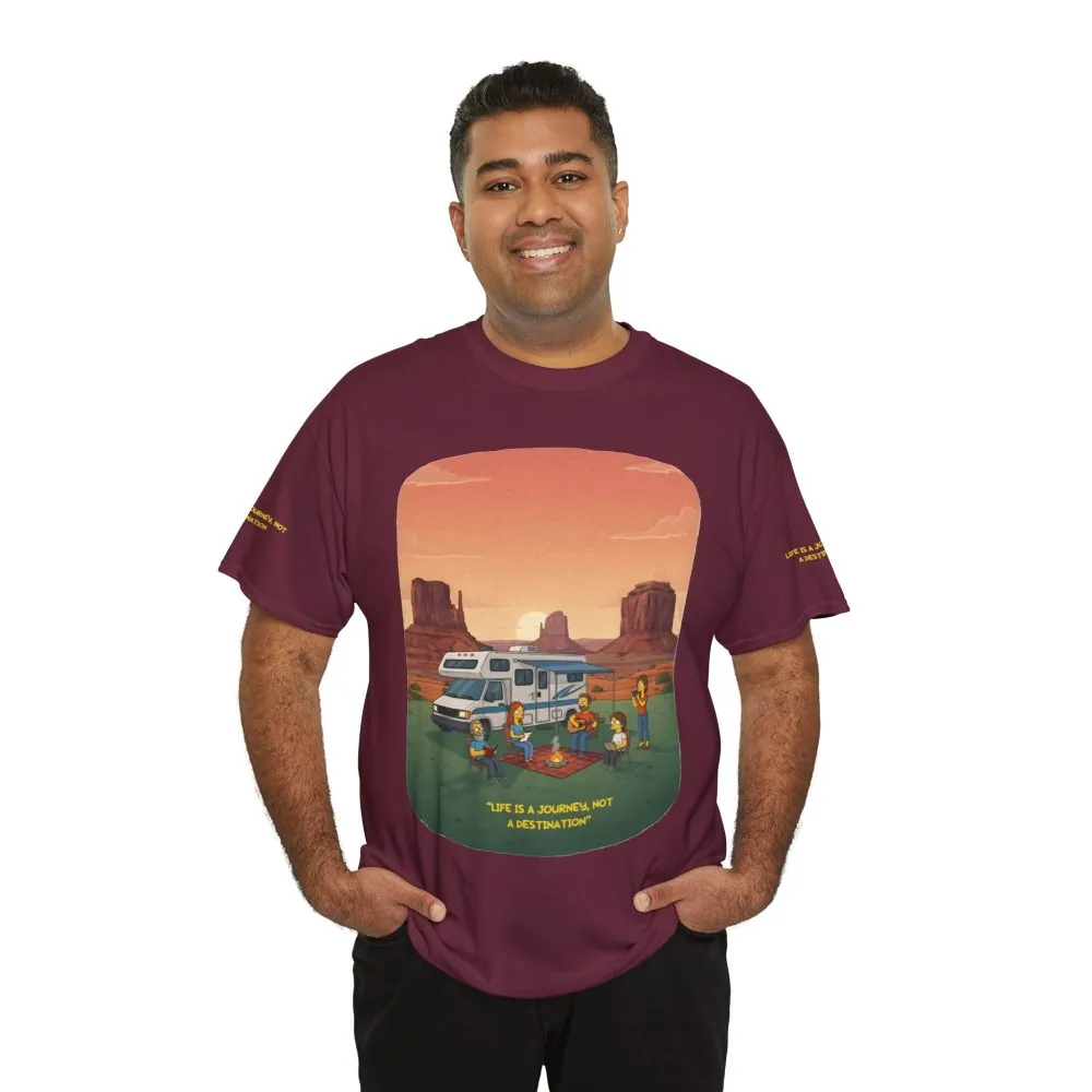 10231123266689095036_2048.jpeg Unisex Heavy Cotton Tee — "Life Is A Journey-Not A Destination" Design Sitcom-Line