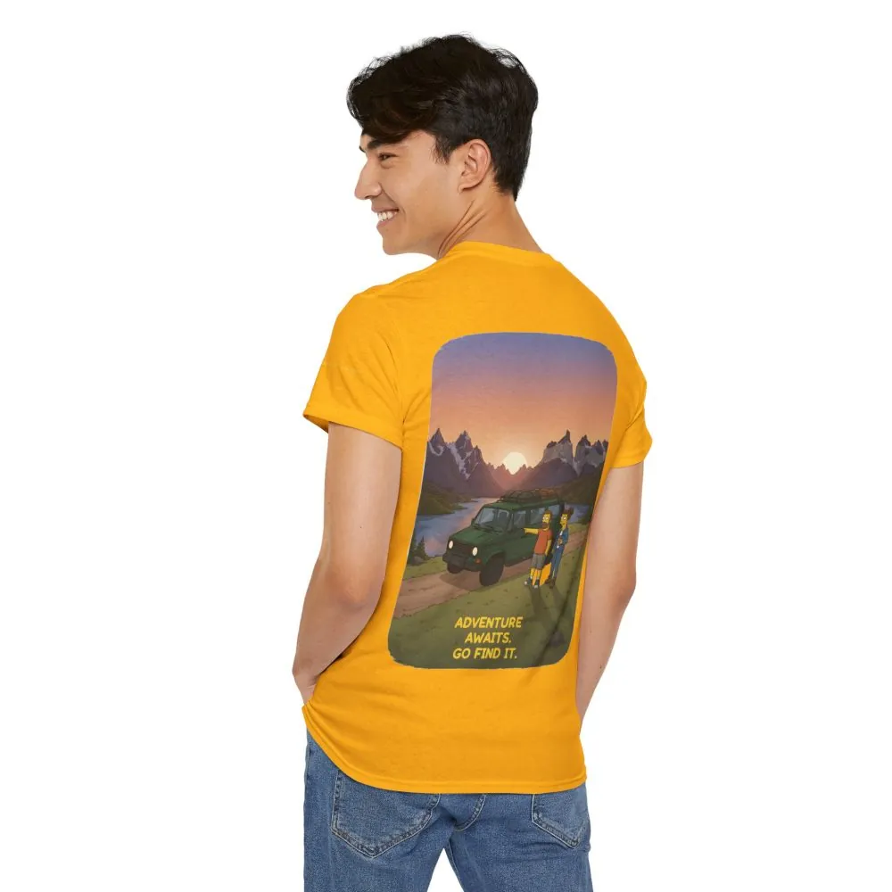 10232974842946434925_2048.jpeg Unisex Heavy Cotton Tee — "Adventure Awaits-Go Find It" Design Sitcom-Line