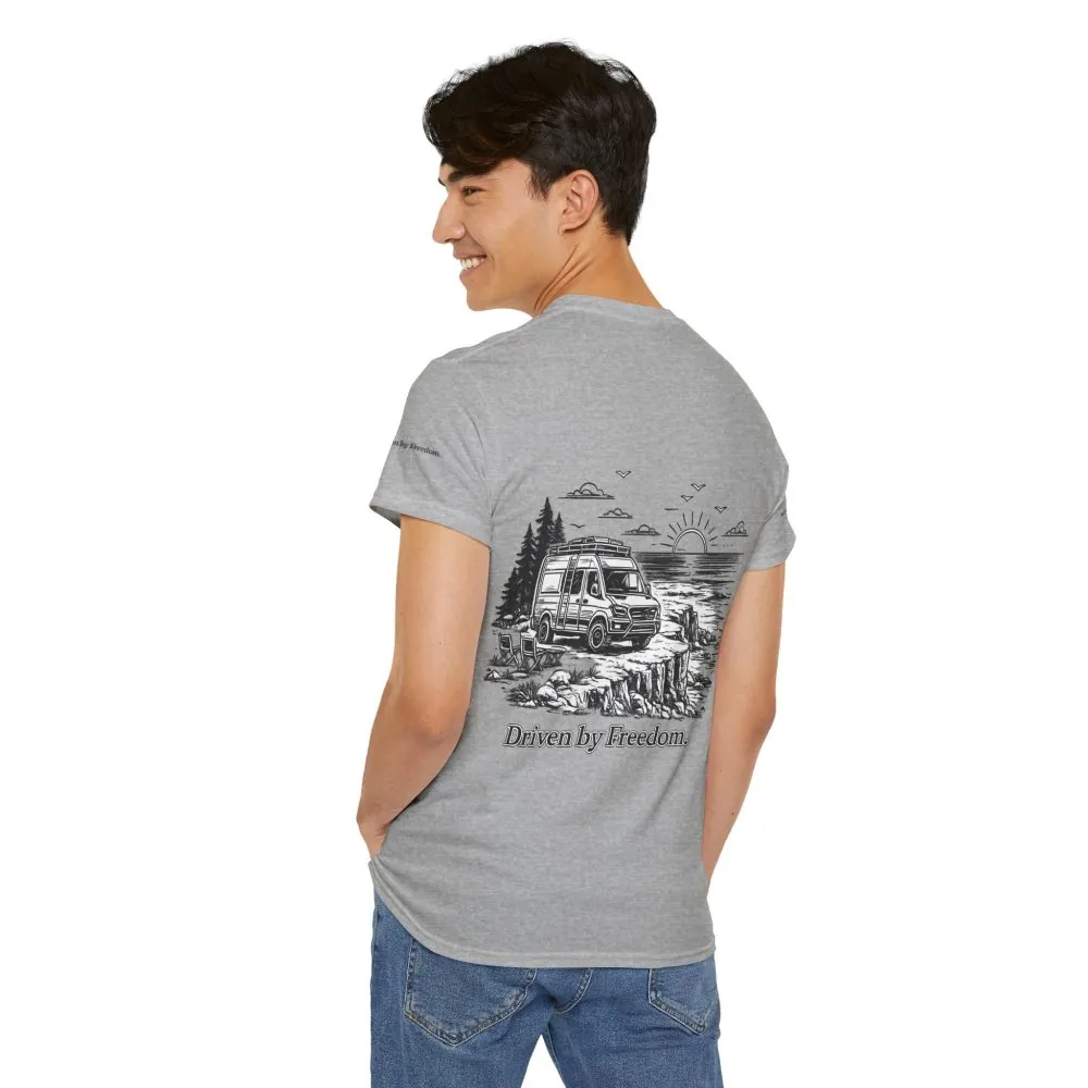 10245945931441250822_2048.jpeg Unisex Heavy Cotton Tee — ""Driven By Freedom" Design Minimal-Line