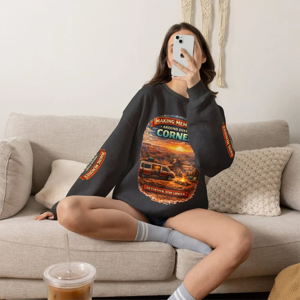 10254972524144688874_2048.jpeg Unisex Heavy Blend™ Crewneck Sweatshirt — "Making Memories Around Every Corner" Design Scenic-Line
