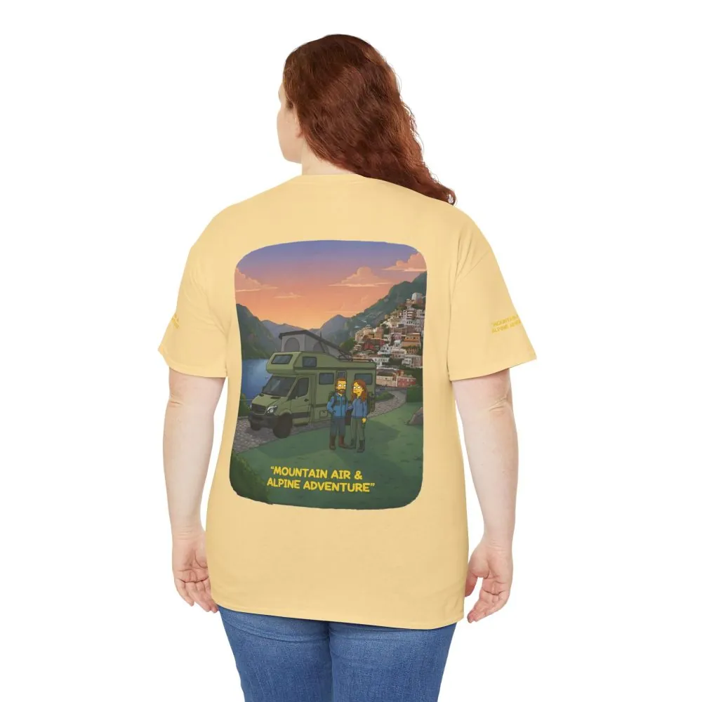 1026534845877872483_2048.jpeg Unisex Heavy Cotton Tee — "Mountain Air And Alpine Adventure" Design Sitcom-Line