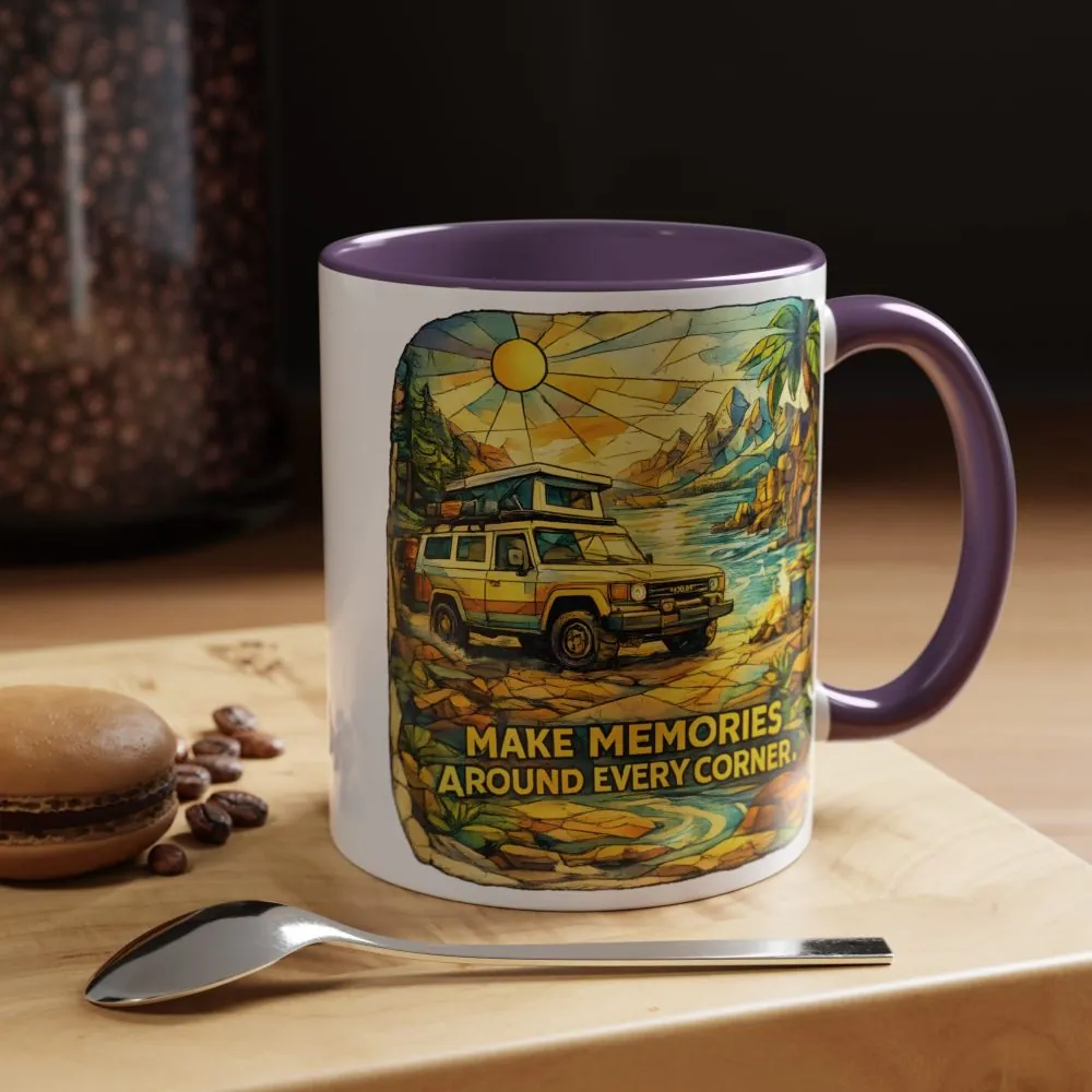 10277548525799050446_2048.jpeg Accent Coffee Mug (11, 15oz) — "Make Memories Around Every Corner" Design Cubic-Line