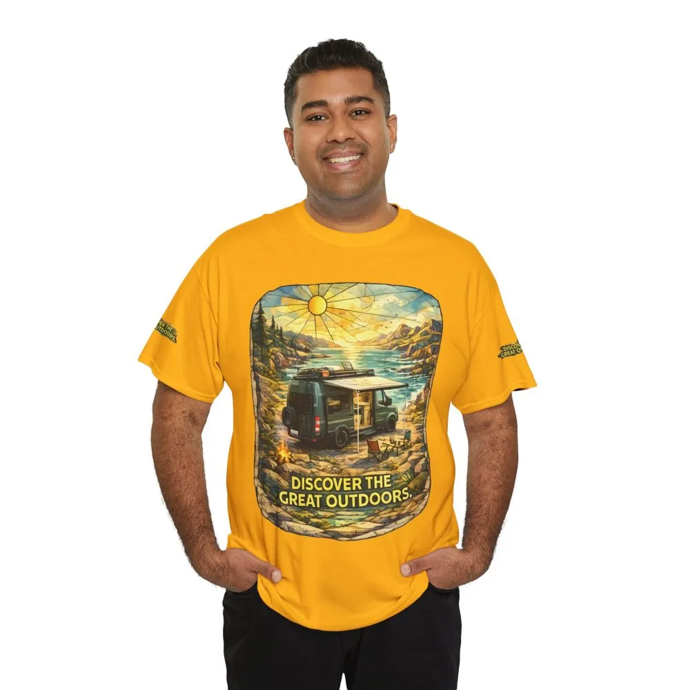 10299743188281981712_2048.jpeg Unisex Heavy Cotton Tee — "Discover The Great Outdoors" Design Cubic-Line