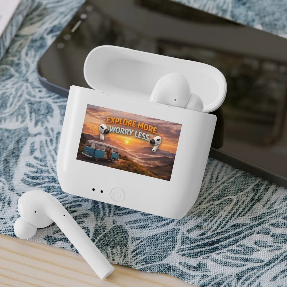 Essos Wireless Earbuds – “Explore More, Worry Less” Travel Graphic