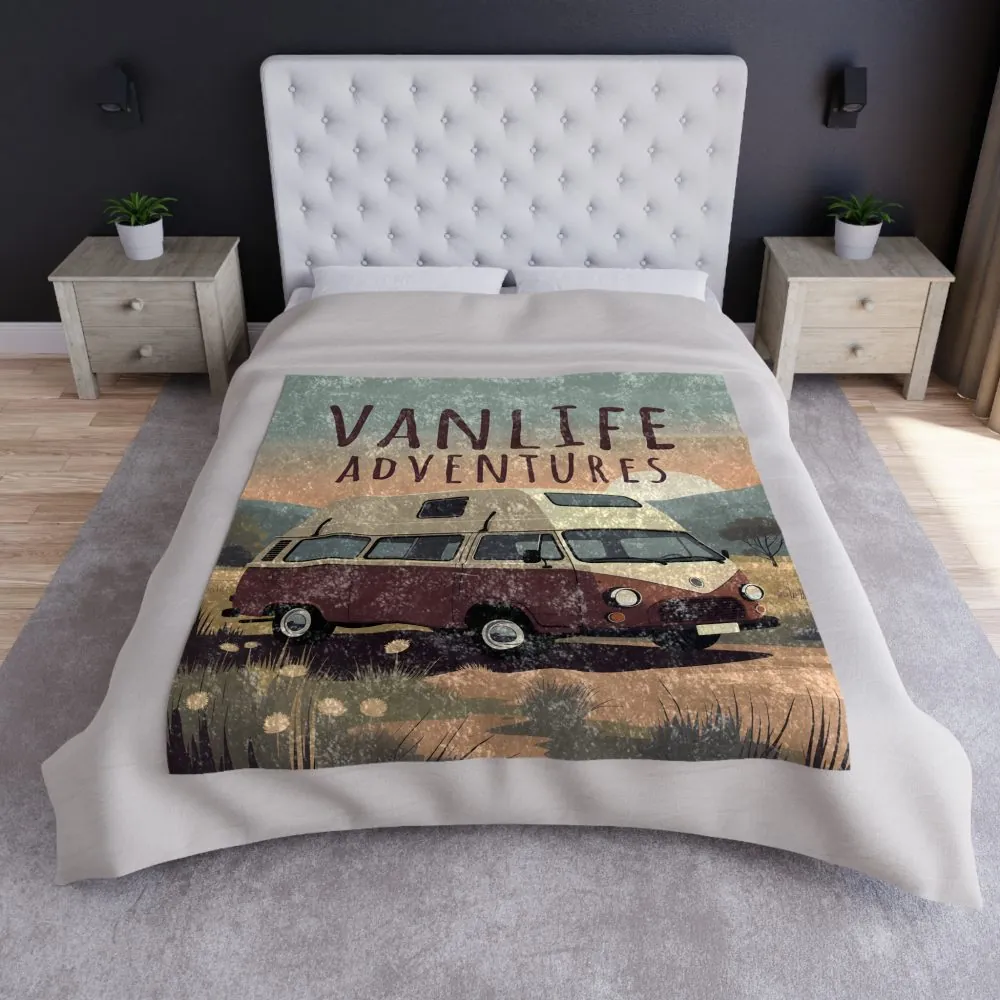 1031564666503643891_2048.jpeg Crushed Velvet Blanket – "Vanlife Adventures" Retro Camper Van Cozy Throw