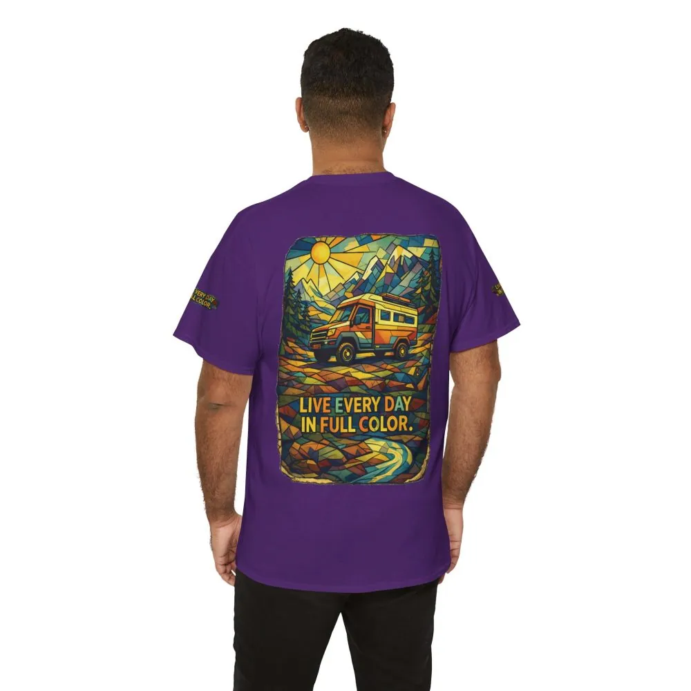 10324390984174217030_2048.jpeg Unisex Heavy Cotton Tee — "Live Life Every Day In Full Color" Design Cubic-Line