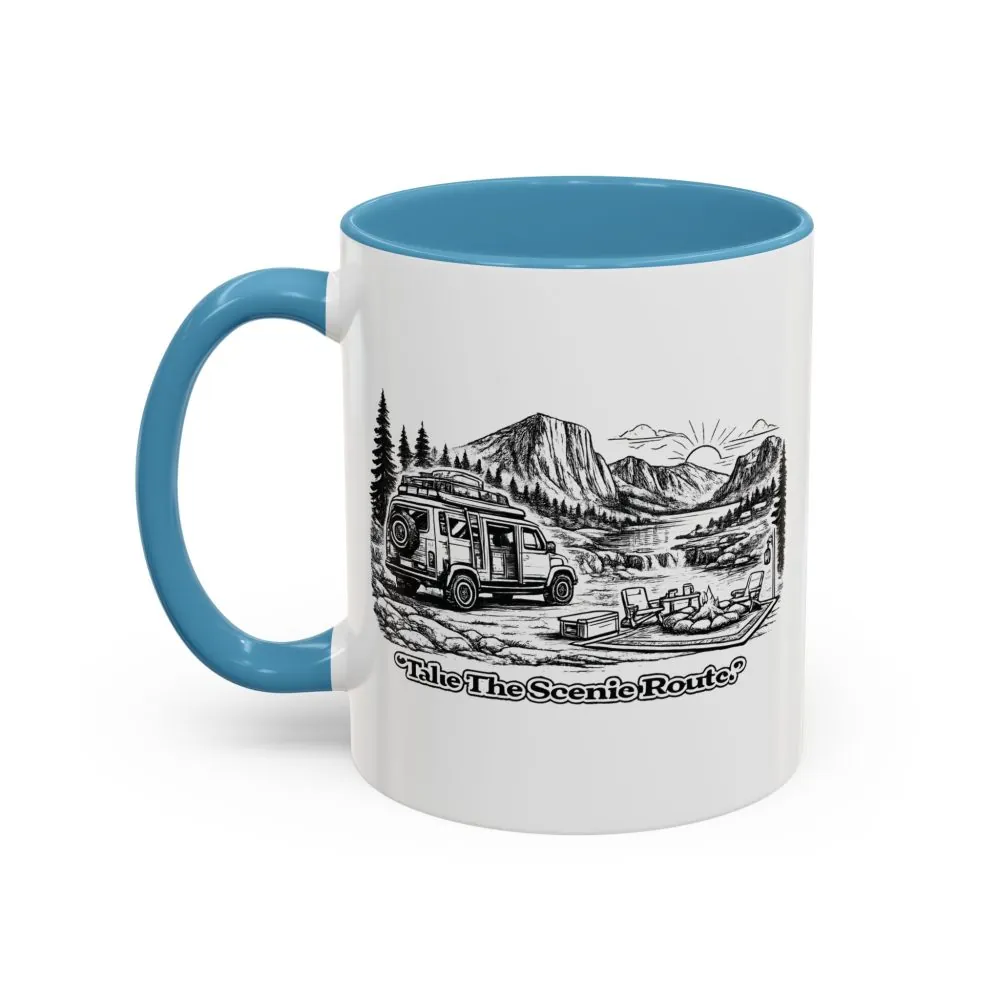 10344231843144667711_2048.jpeg Accent Coffee Mug (11, 15oz) — "Take The Scenic Route" Design Minimal-Line