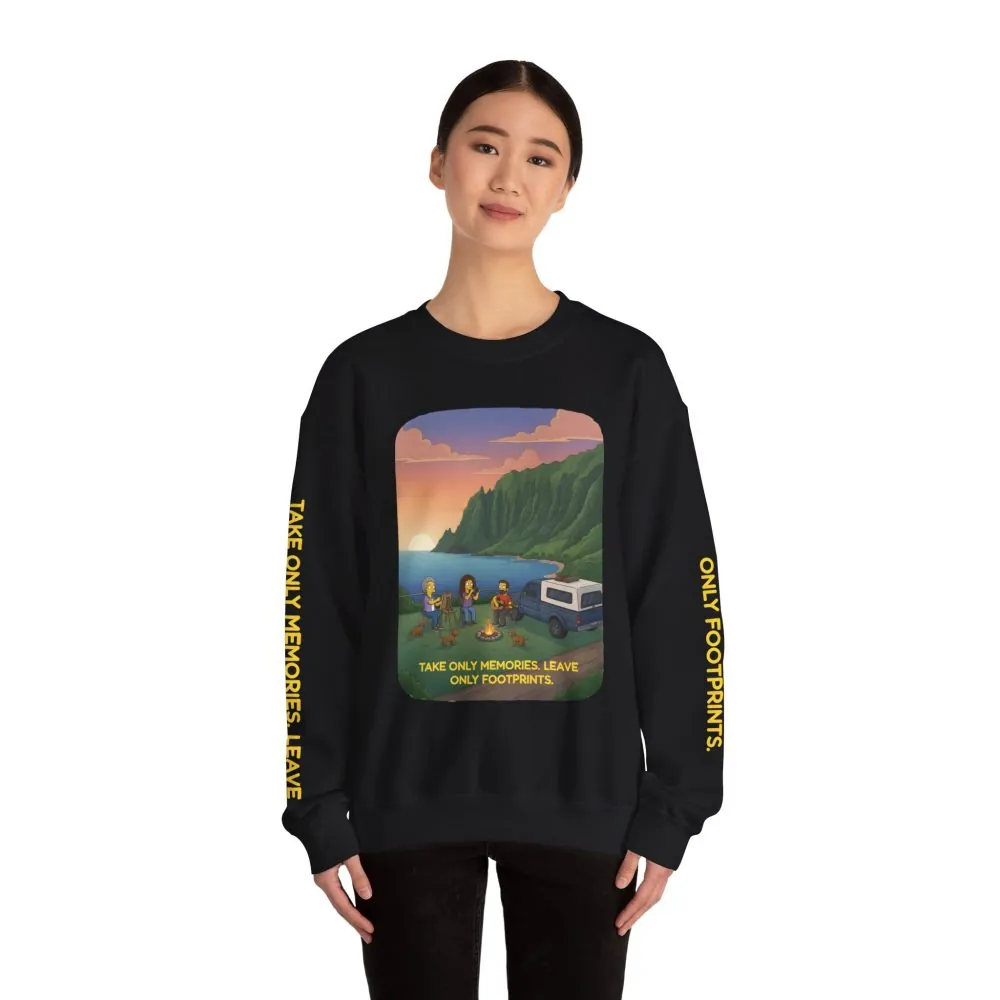 10348062035401715563_2048.jpeg Unisex Heavy Blend™ Crewneck Sweatshirt — "Take Only Memories-Leave Only Footprints" Design Sitcom-Line